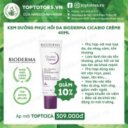 Kem dưỡng phục hồi da tổn thương Bioderma Cicabio Creme 40ML [NHẬP KHẨU CHÍNH HÃNG 100%]